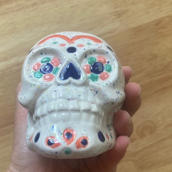 Colorful Ceramic Sugar Skull Decor - Picture 7 of 7